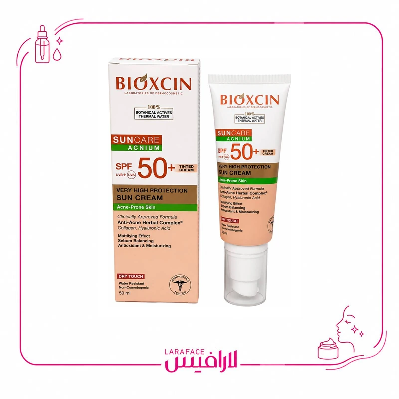کرم ضد آفتاب رنگی بیوکسین SPF 50+ مناسب پوست مستعد آکنه ۵۰ میل